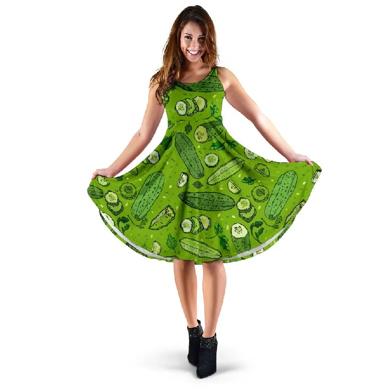 Pickle Cucumber Print Pattern Dress Tunics Custom made
