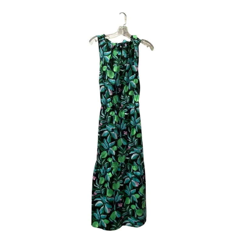 DRESS CASUAL MAXI by AVA & VIV In GREEN, Size: 1X Tunics Polka dots