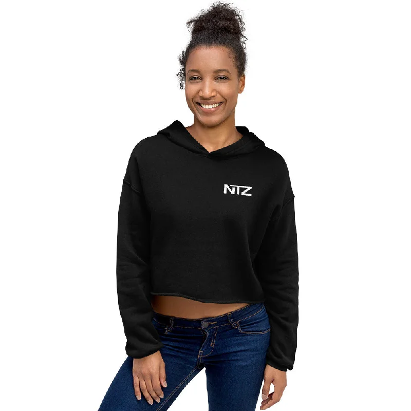 Women's NTZ Crop Hoodie Hoodie with Typography Text Message
