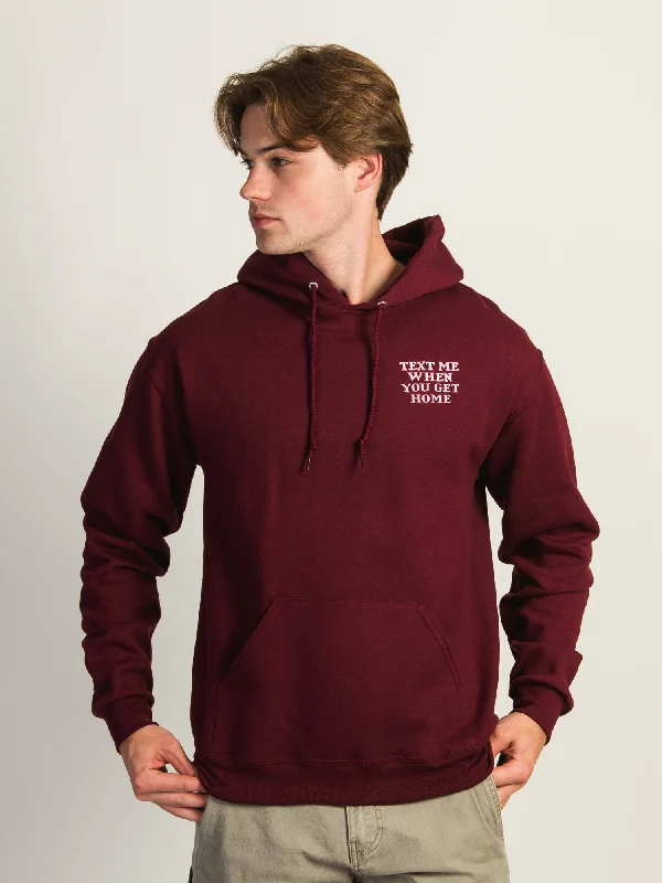 TEXT ME EMBROIDERED HOODIE Hoodie with Crew Neck Simple Timeless