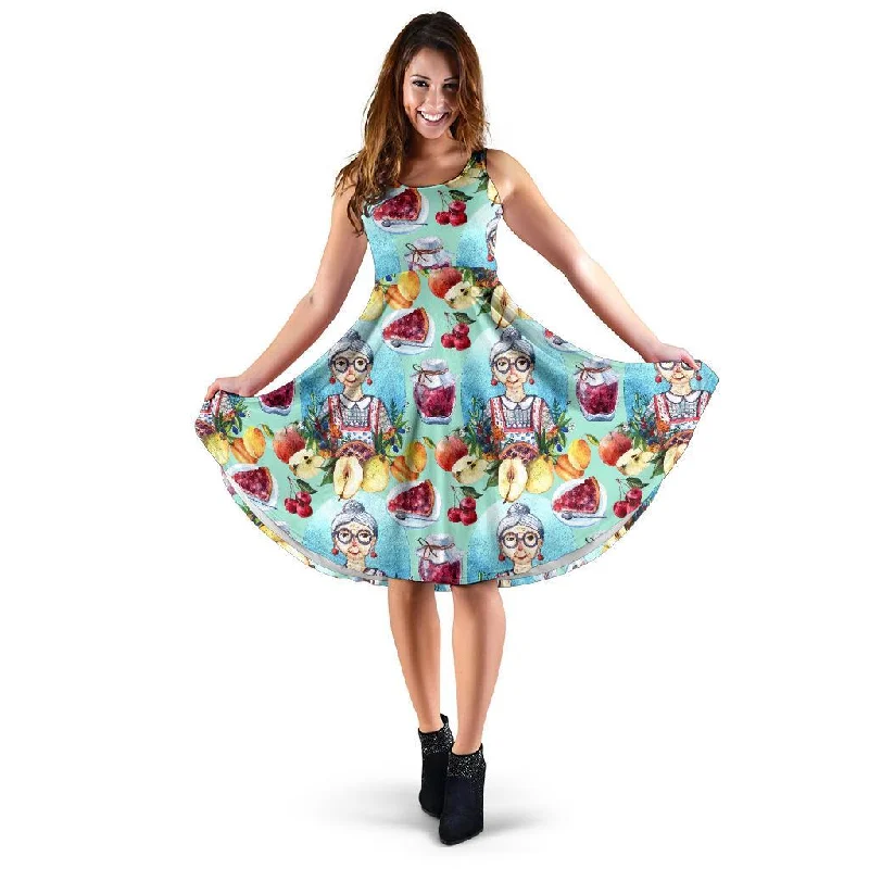 Nana Grandma Print Pattern Dress Floral Print girly