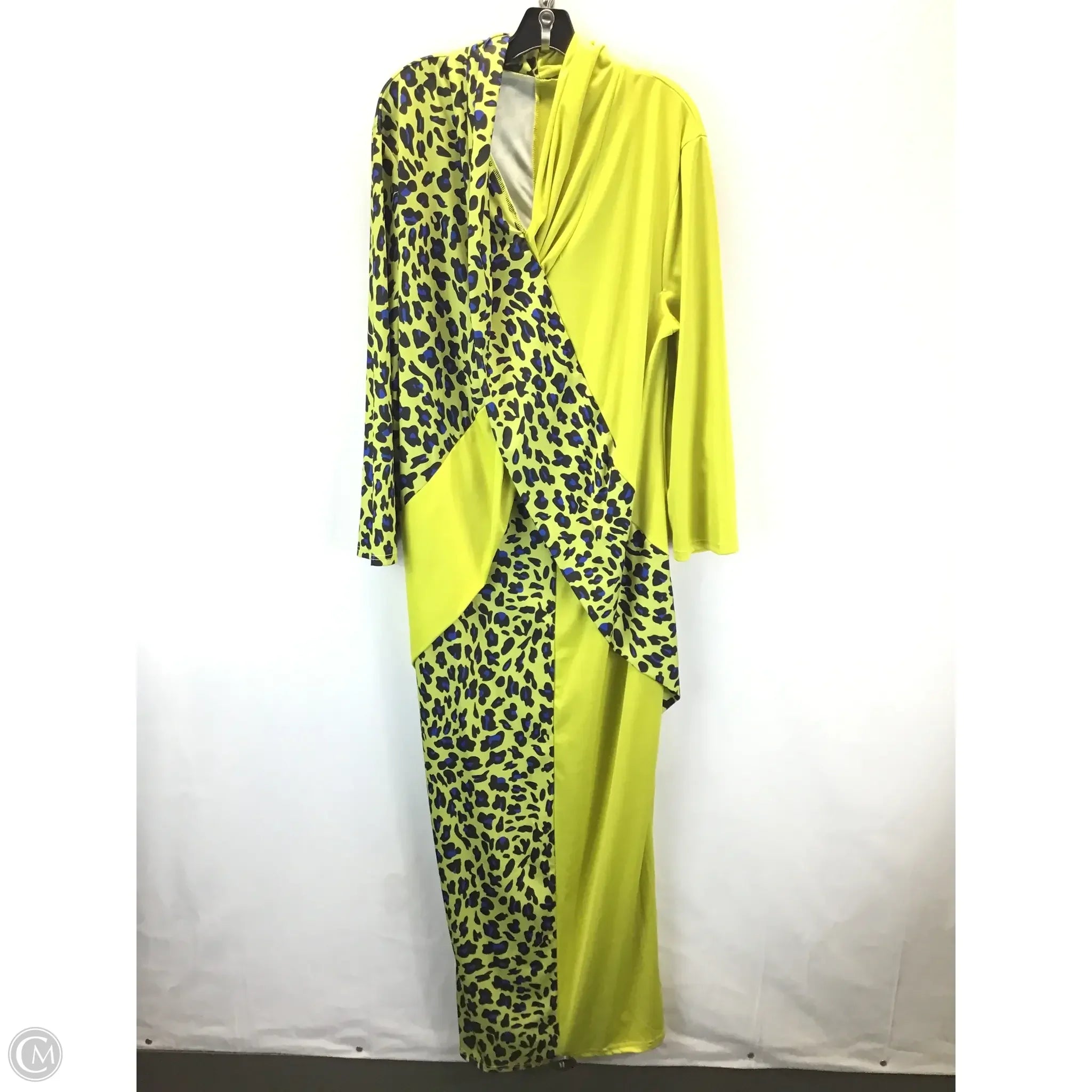 Dress Party Long By Clothes Mentor In Blue & Green, Size: 4x Tunics Formal black