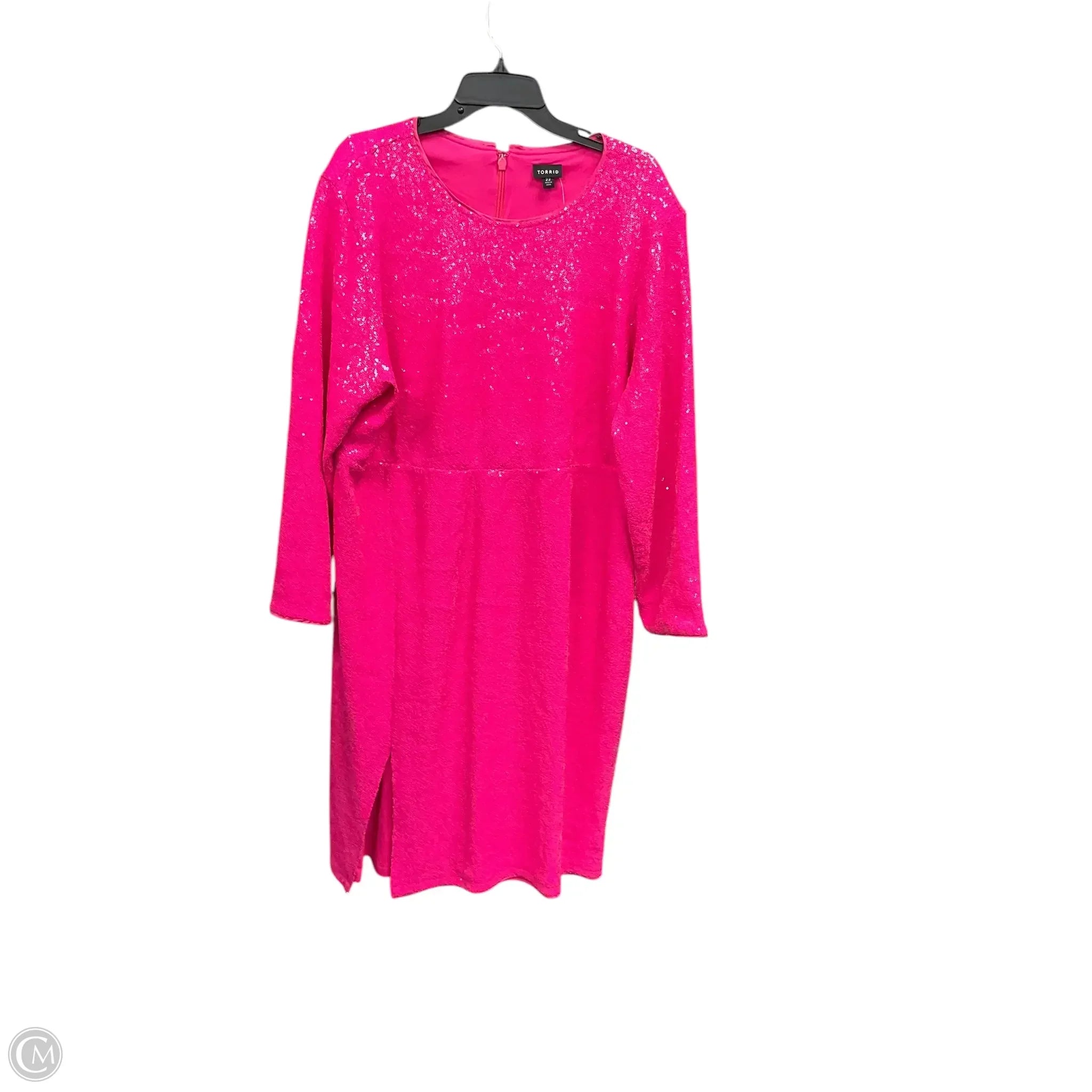 Dress Party Midi By Torrid In Pink, Size: 2x Turtleneck Neckline Stylish