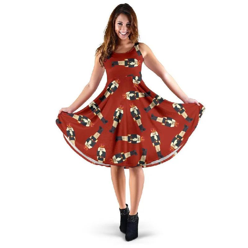 Nutcracker Red Pattern Print Dress Tunics Cozy comfortable