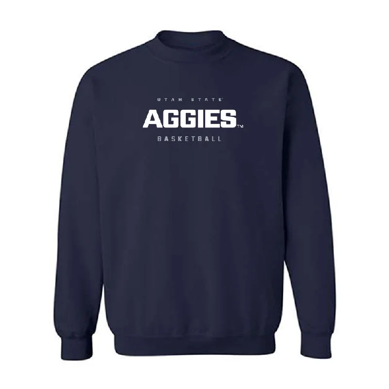 Utah State - NCAA Women's Basketball : Gracie Johnson - Crewneck Sweatshirt Hoodie with Hem Contrast Bold Stylish Utah State - NCAA Women's Basketball : Gracie Johnson - Crewneck Sweatshirt Hoodie with Hem Contrast Bold Stylish