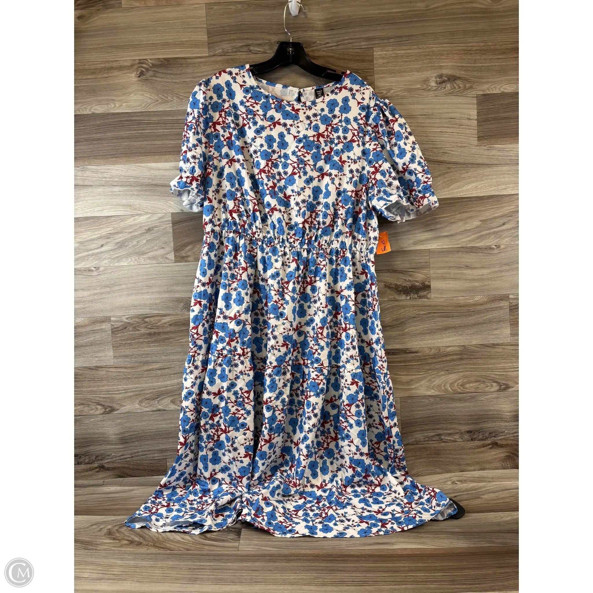 Dress Casual Midi By Shein In Blue & White, Size: 2x Tunics Business professional
