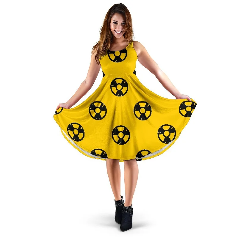 Radiation Pattern Print Dress Tunics Sophisticated sleek