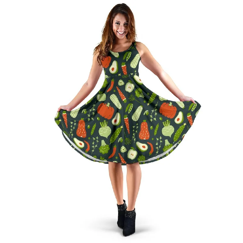 Vegan Pattern Print Dress Tunics Fashionable trendy
