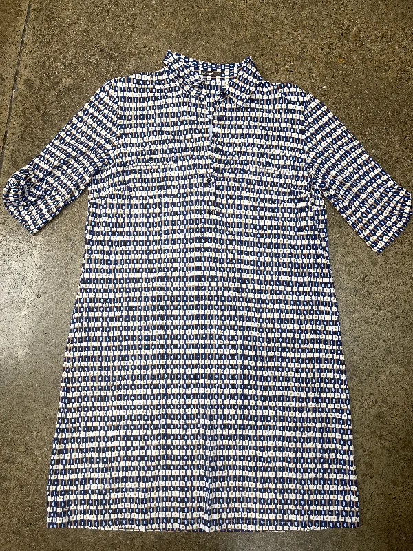 Dress Casual Short By J Mclaughlin In Blue & Brown, Size:Xl Tunics Lace romantic