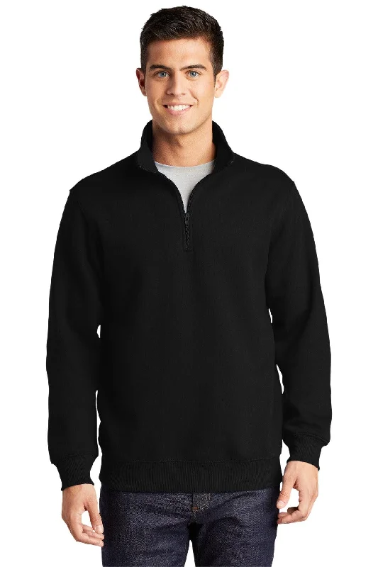 Sport-Tek Tall 1/4-Zip Sweatshirt. TST253 Hoodie with Back Slit Movement Comfort