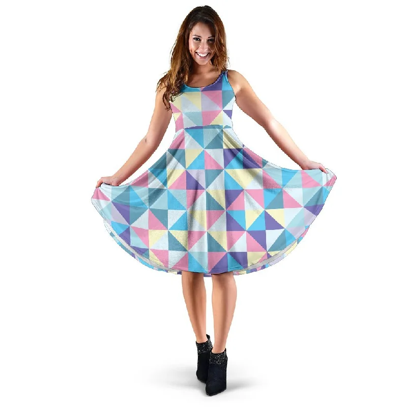 Triangle Print Pattern Dress Tunics Custom made