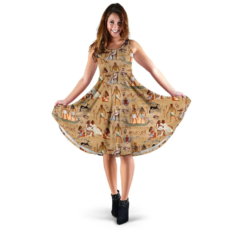 Pattern Print Egyptian Dress Tunics Leisure comfortable