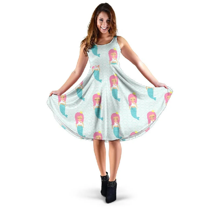 Mermaid Print Pattern Dress Tunics Trousers formal