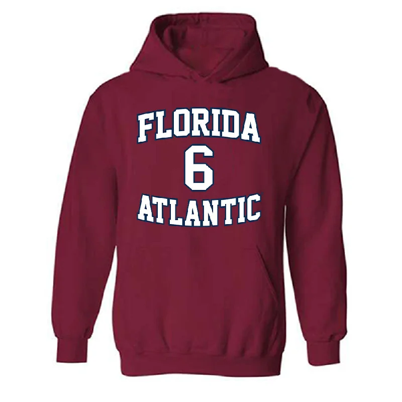 FAU - NCAA Women's Basketball : Erin Rodgers - Hooded Sweatshirt Hoodie with Exposed Zipper Edgy Industrial FAU - NCAA Women's Basketball : Erin Rodgers - Hooded Sweatshirt Hoodie with Exposed Zipper Edgy Industrial