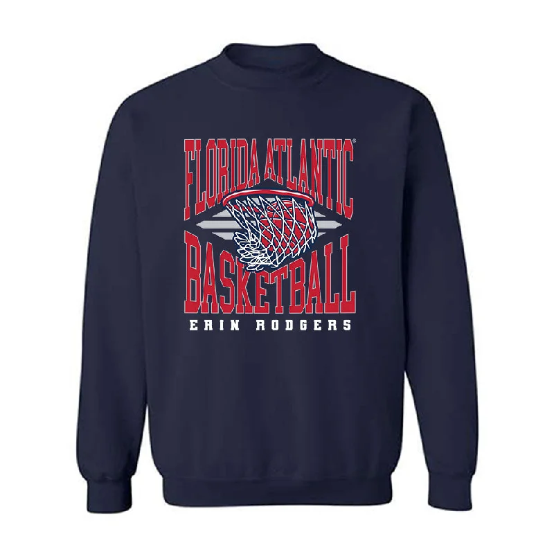 FAU - NCAA Women's Basketball : Erin Rodgers - Classic Fashion Shersey Crewneck Sweatshirt Hoodie with Hem Fringe Bohemian Relaxed FAU - NCAA Women's Basketball : Erin Rodgers - Classic Fashion Shersey Crewneck Sweatshirt Hoodie with Hem Fringe Bohemian Relaxed