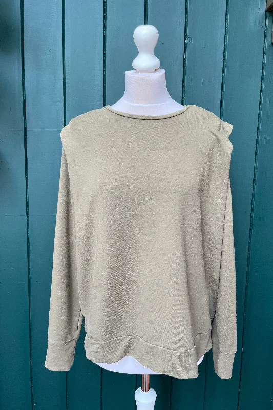 Re-Wear LNKira Shoulderpad Sweatshirt in Size L Hoodie with Hem Detail Decorative Unique