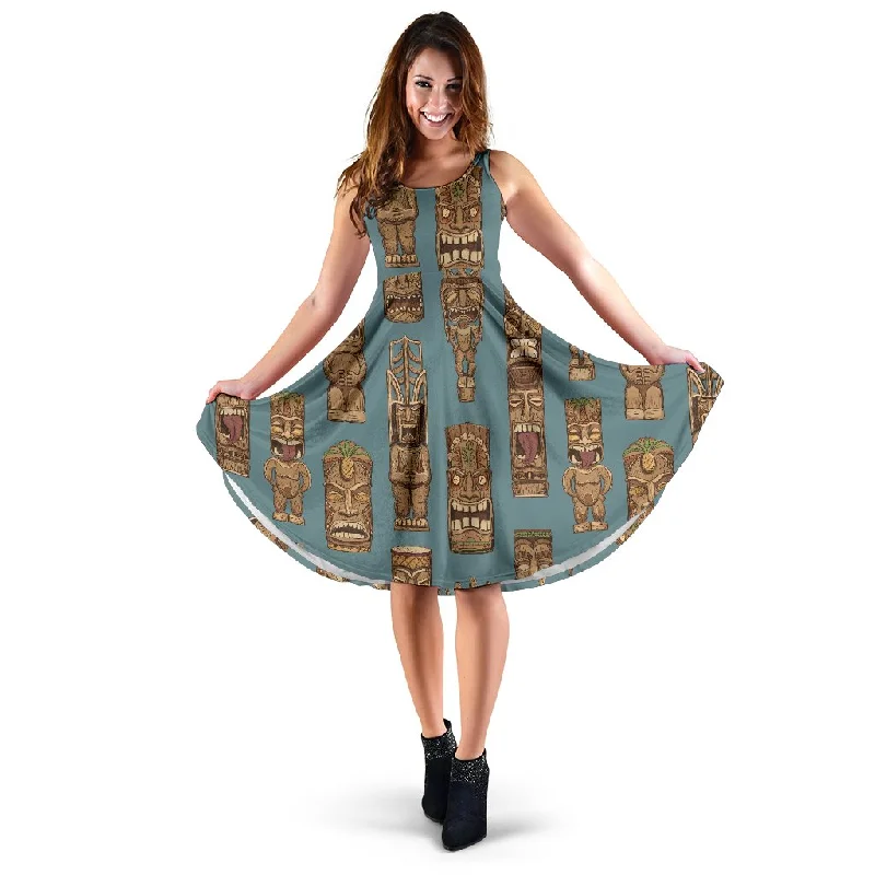 Tiki Print Pattern Dress Tunics Trendy modern