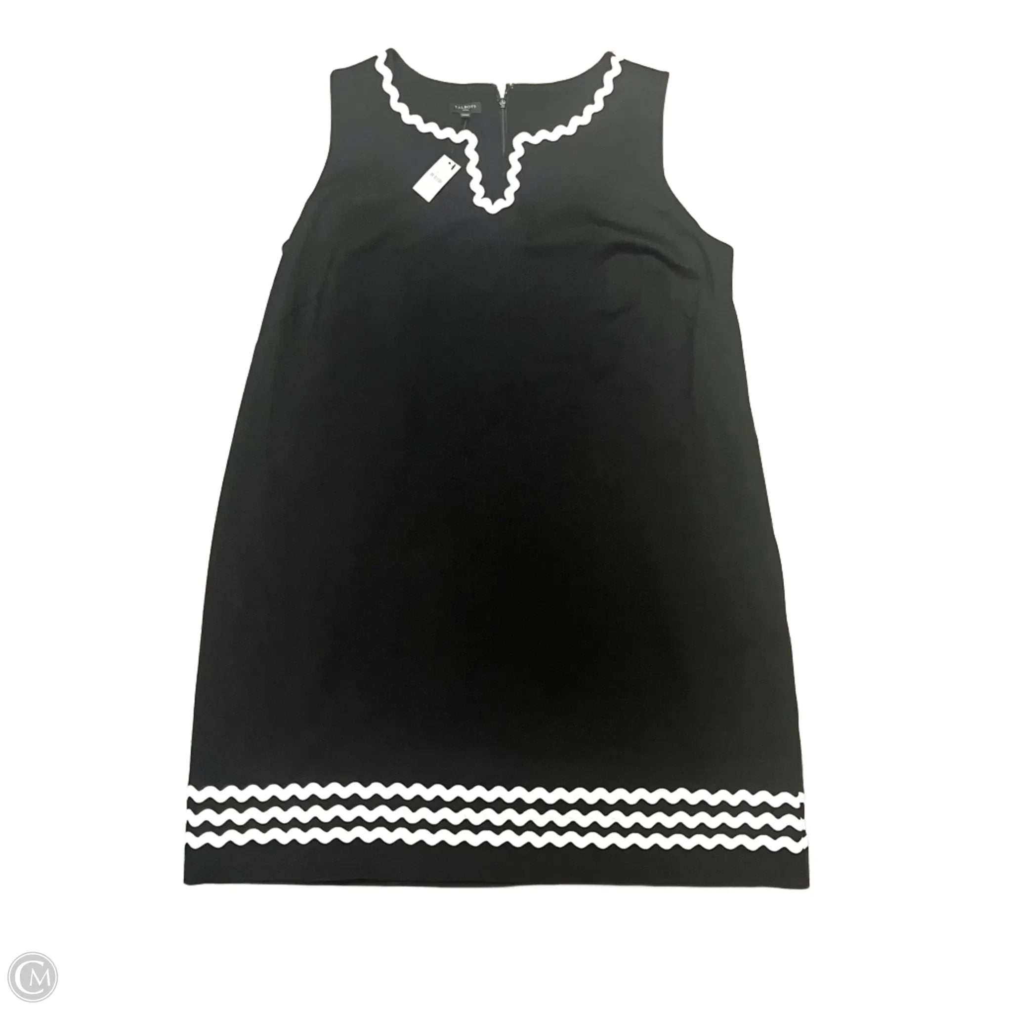 Dress Casual Midi By Talbots In Black & White, Size: 1x Shift Classic Vintage