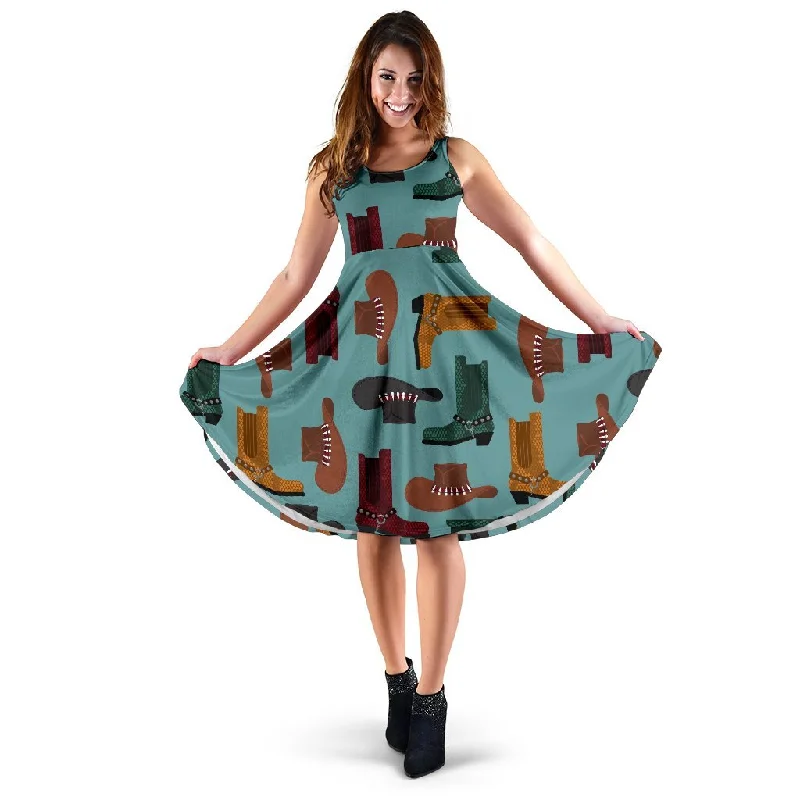 Pattern Print Western Cowboy Dress Tunics Luxurious high-end