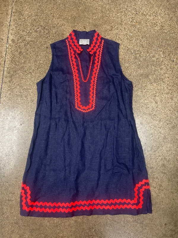 Dress Casual Short By Sail To Sable In Blue & Orange, Size:Xl Tunics Fleece cozy