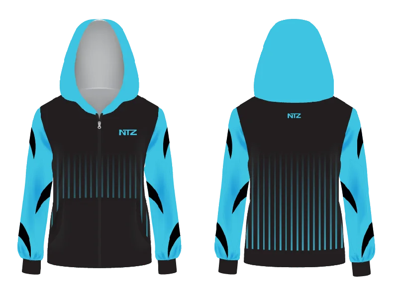 Women's Teal Zipper Hoodie Hoodie with Button Classic Timeless