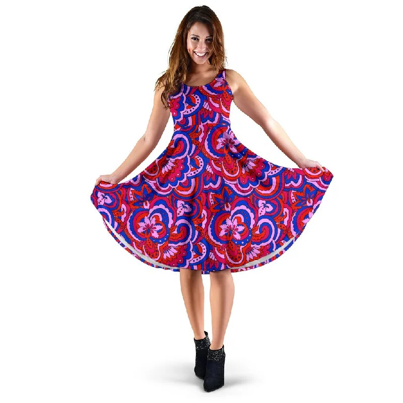 Psychedelic Print Pattern Dress Floral Print girly