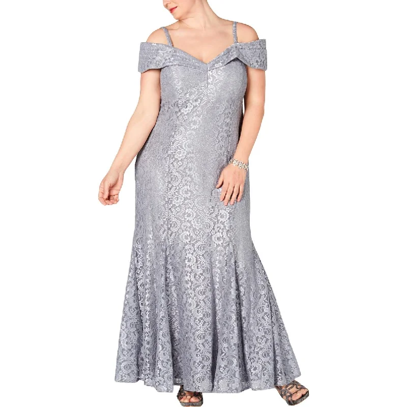 R&M Richards Womens Plus Empire Waist Glitter Formal Dress Tunics Practical easy-care