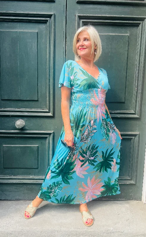 Melina Tropical Dress Blue Tunics Polka dots