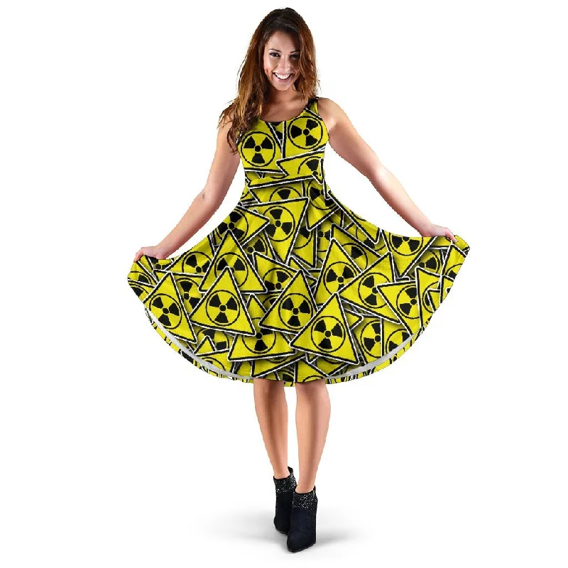 Pattern Print Radiation Dress Tunics Short Trendy