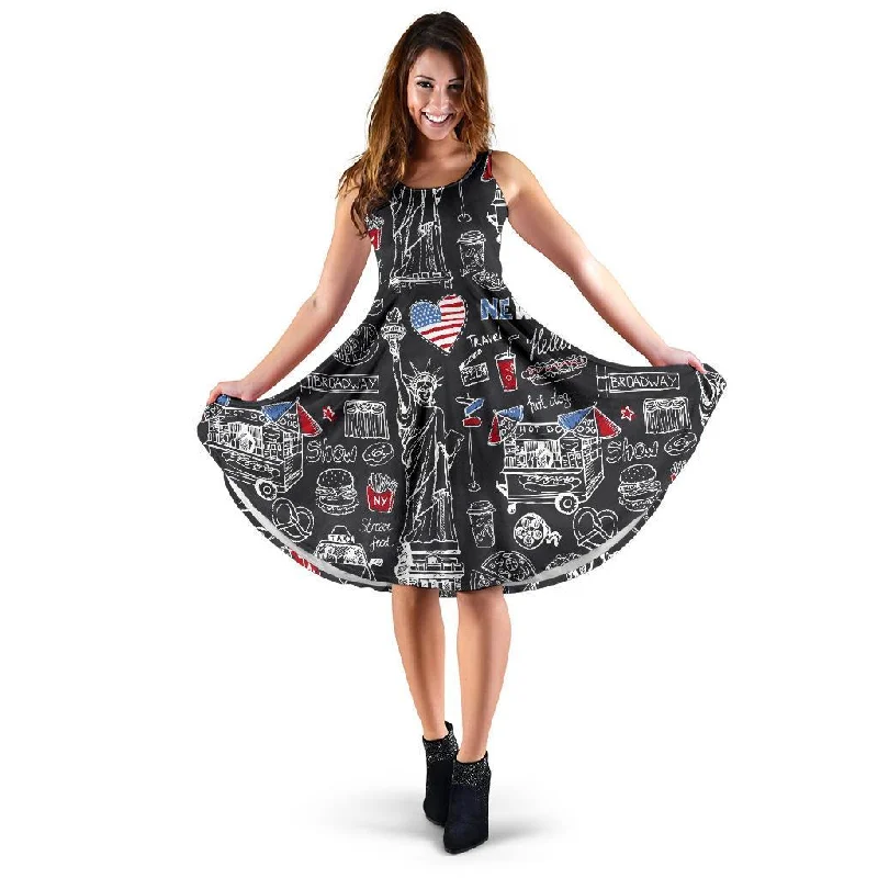 New York Love Pattern Print Dress Tunics Luxurious high-end