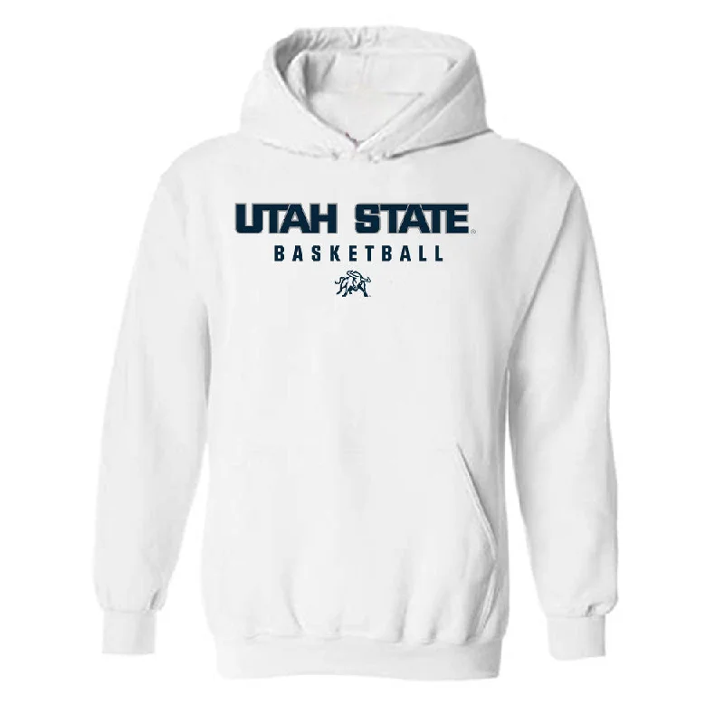 Utah State - NCAA Women's Basketball : Taliyah Logwood - Classic Shersey Hooded Sweatshirt Hoodie with Longline Fit Extended Stylish