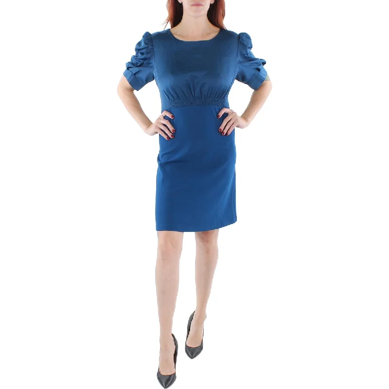 DKNY Womens Empire Waist Above Knee Shift Dress Cowl Neckline Elegant