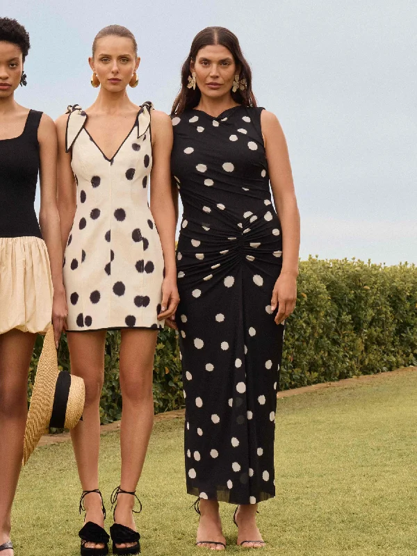 AUDREY SPOT MESH DRESS Tunics Ceremony elegant