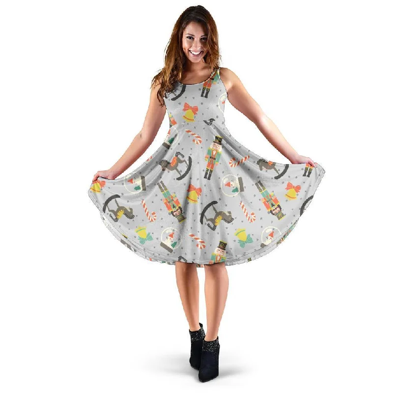 Nutcracker Pattern Print Dress Tunics Versatile functional