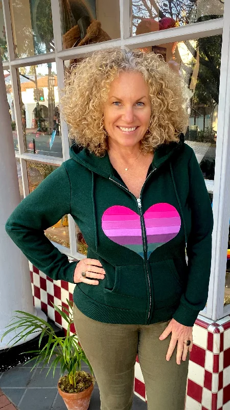 Heart Hoodie Hoodie with Mock Neck Collared Structured