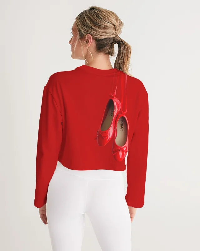 NOT WITHOUT MY DOLLY BALLERINAS WITH RED BALLERINAS Women's Cropped Sweatshirt Hoodie with Cropped Fit Short Trendy NOT WITHOUT MY DOLLY BALLERINAS WITH RED BALLERINAS Women's Cropped Sweatshirt Hoodie with Cropped Fit Short Trendy