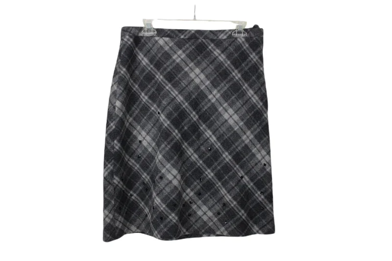 J.Crew Sequined Gray Plaid Wool Blend Skirt | 12 summer skirt style
