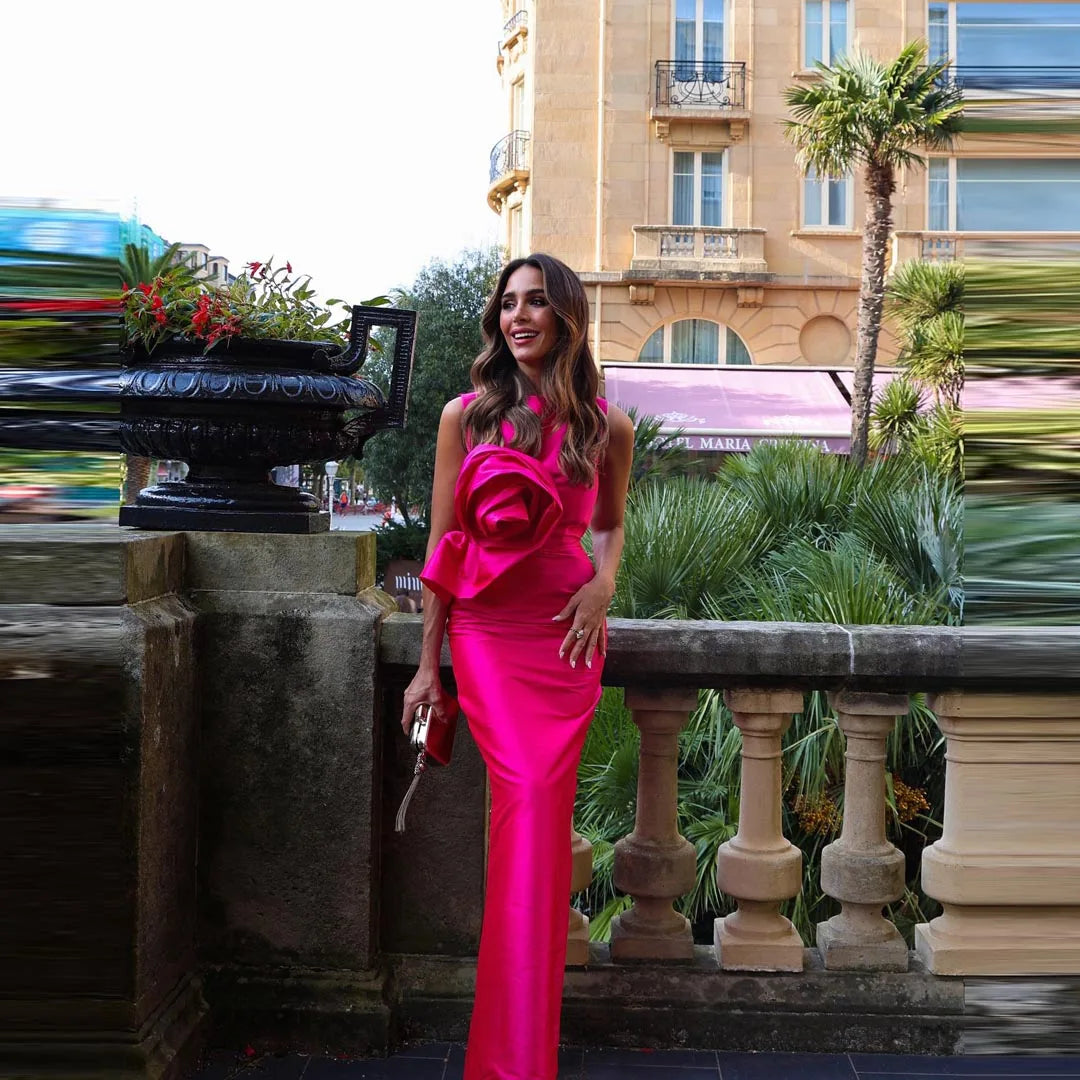 Lunivop Charming Rose Red Satin Flower Evening Dresses Elegant Sleeveless Long Prom Gowns High Quality Taffeta Formal Party Dress Tunics Denim casual Lunivop Charming Rose Red Satin Flower Evening Dresses Elegant Sleeveless Long Prom Gowns High Quality Taffeta Formal Party Dress Tunics Denim casual