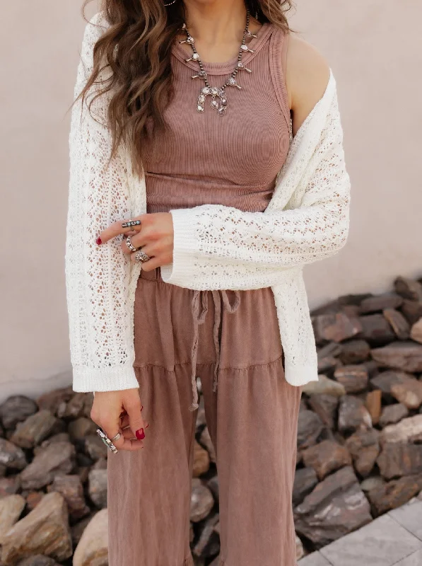 Boho Haven Open-Front Cardigan Solid Color Striped Floral Print