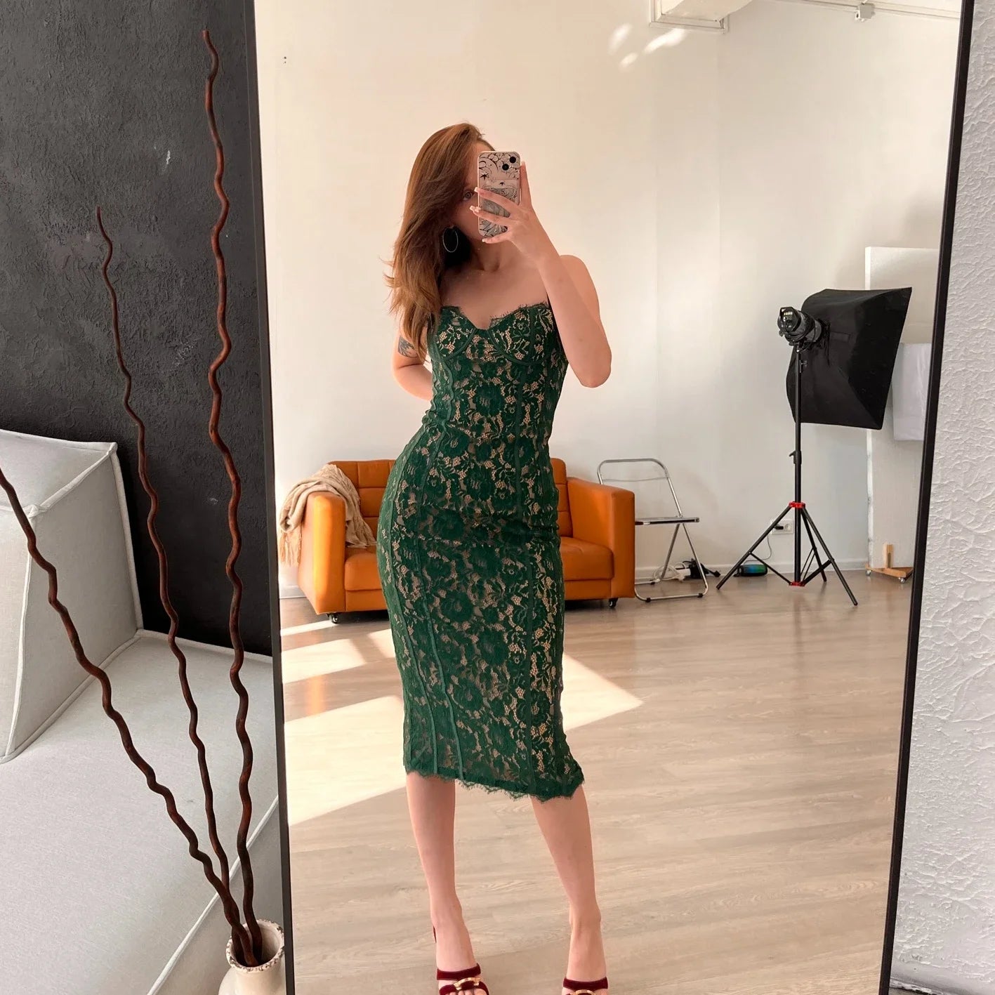 midi green dress