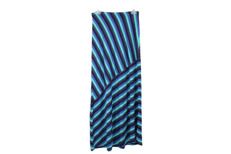 Matty M Blue Striped Maxi Skirt | XS cashmere skirt plush