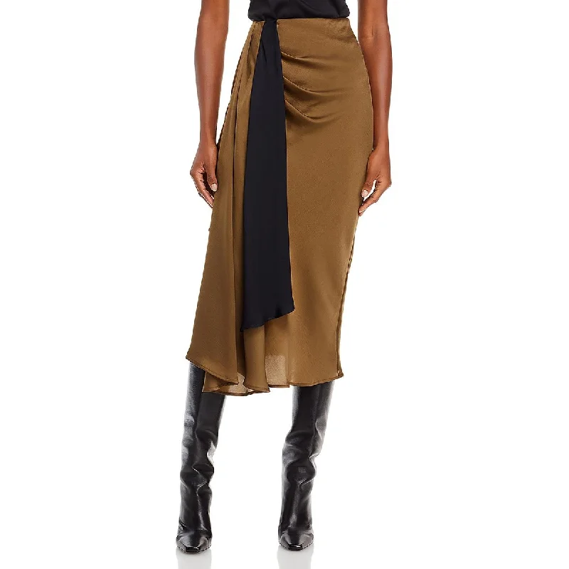 Essentiel Antwerp Womens Wrap Skirt Midi high waist skirt