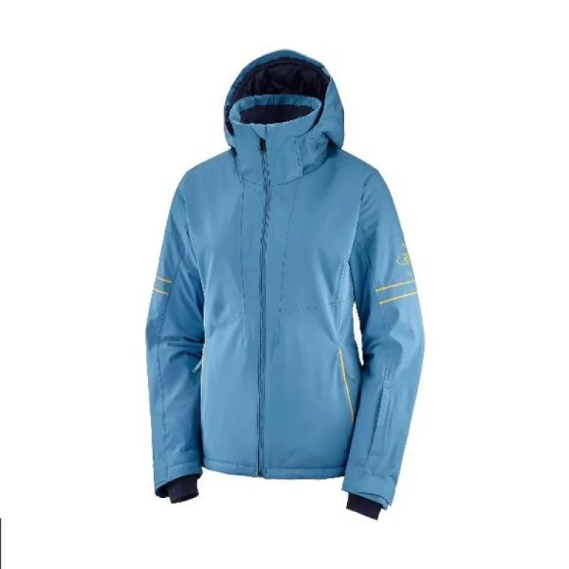 Salomon The Brilliant Snowboard Womens Jacket - Blue Wool Jacket Cashmere Jacket Tweed Jacket Salomon The Brilliant Snowboard Womens Jacket - Blue Wool Jacket Cashmere Jacket Tweed Jacket
