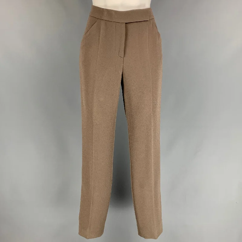 GIORGIO ARMANI Size 2 Taupe Triacetate Blend Dress Pants Trendy Velvet Pants