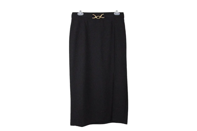 New York Clothing Co. Black Chain Detail Skirt | M pencil skirt chic