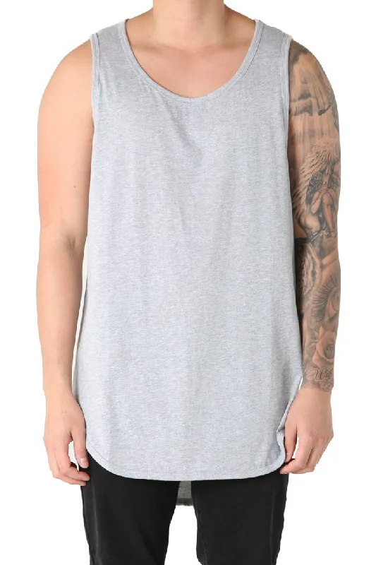 EPTM Triblend Long Tank Light Grey basic tank top