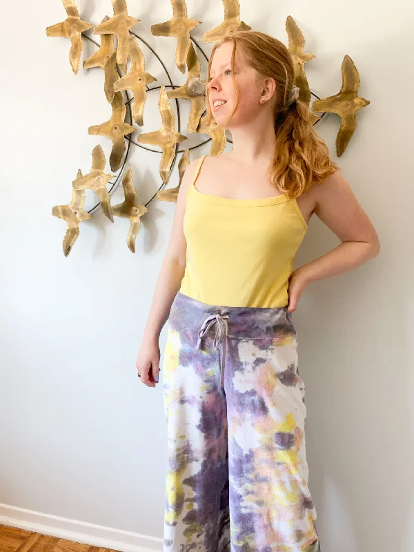 Dunnes Lemon Yellow 100% Cotton Tank Top - Med/Large/XL navy tank top