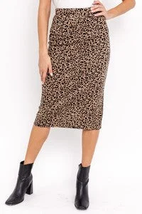 Midi Skirt - Brown/Black Animal Print tulle skirt dreamy