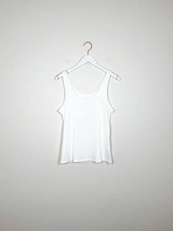 6397 - Scoop Tank - White lime green tank