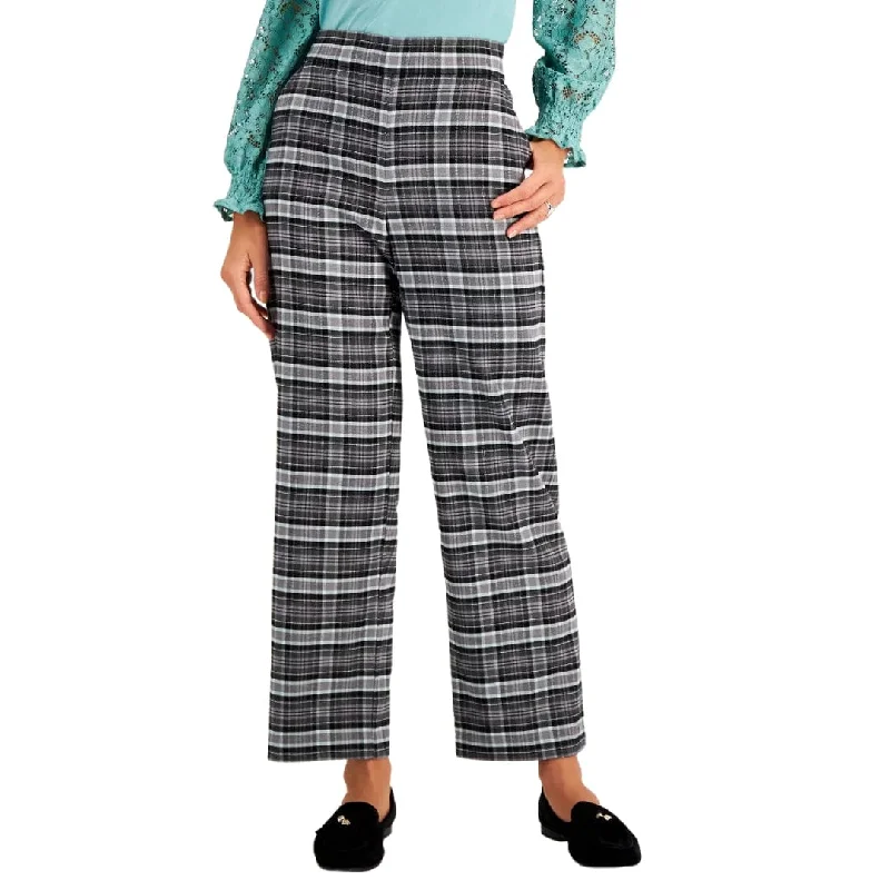 CHARTER CLUB - Petite Plaid Pants Casual Wide Pants